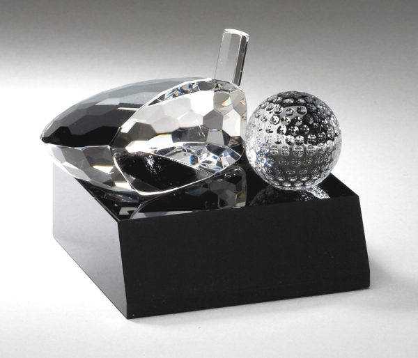 Crystal Golf Club Head And Ball Award CRY305