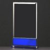 Rectangle base glass award with blue sapphire glass base, blank with no engraving