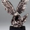 Silver Eagle Statue with Silver American Flag, RFB080 is 7" x 10" Size, Weighs 3 lbs.