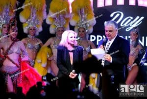 Britney Spears being awarded the key to the city of Las Vegas.