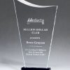 Contemporary Clear Glass Award mounted on a black & clear glass base, G2902, G2903, G2904,