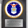 Stainless steel plaque with engraving plate & air force seal logo, HER221 is 10.5" x 13", Weighs 1.75 lbs.