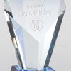 CRY633 Blue Slant Crystal Trophy