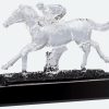Crystal race horse with a jockey trophy
