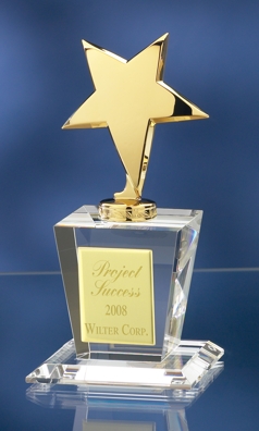 Gold Star Crystal Award 2708G 2758G