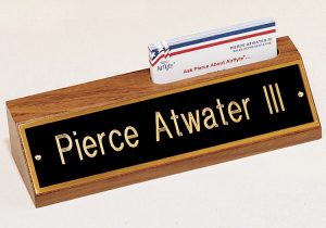8.5 Alder Desk Wedge Name Plate 