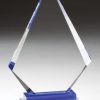 Diamond Glass Award With Blue & Silver Base, gl57, gl58
