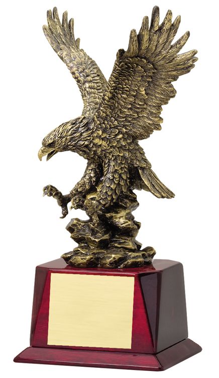 American Eagle Statue On Rosewood Base - 4 x 12