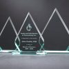 G2150 G2160 G2170 Glass Award, Diamond shaped glass for engraving mounted on a clear glass base