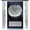 GK37 Silver Pillar Desk Clock