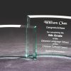 Glass crescent awards, 2 sizes, 5"x7", 7"x9", GL303B, GL303D