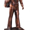 Bronze navy sailor statue with hat & bag, mounted on black base, RFB132 is 4" x 11.5" Size, Weighs 3 lbs.