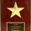 Gold Star Rosewood Plaque P3992