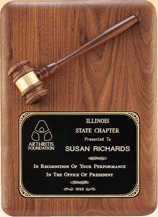 Walnut Gavel Plaque