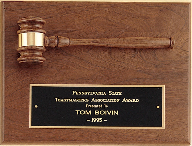 Walnut Gavel Plaque