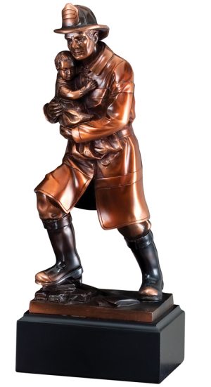 Fireman Rescuing Child Statue RFB064