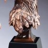 Bronze eagle head statue on black base, RFB537 is 10" tall, Weighs 4.7 lbs