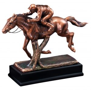 Horse/Equestrian Trophies Electroplated Horse & Jockey Award 8" FREE Engraving 