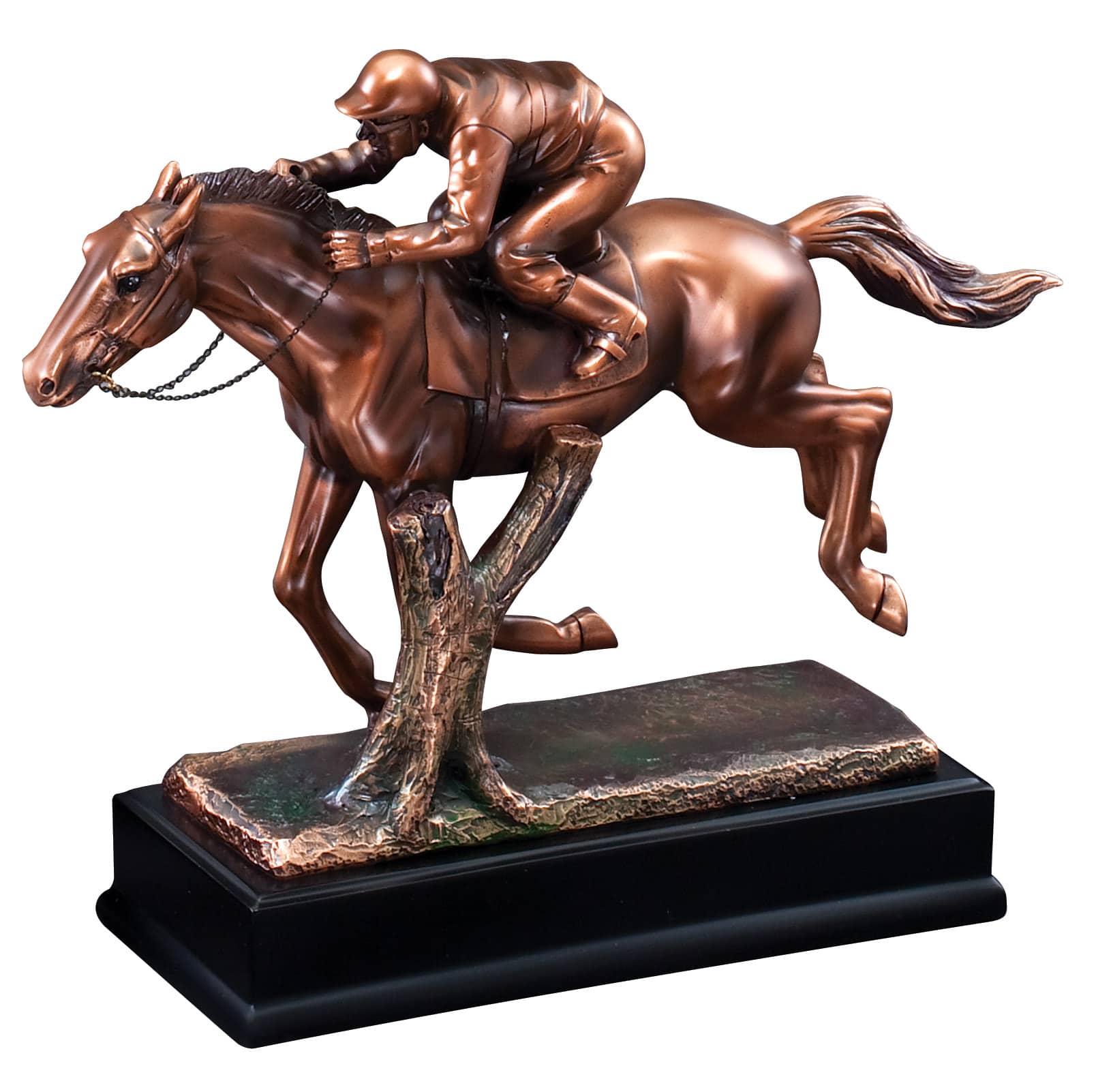 Race Horse Statue With Jockey