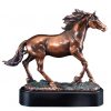 Our Stallion Horse Statue features a resin statue of a stallion horse coated in a bronze metal for added detail & strength. It's mounted on a black base that includes an engraving plate for personalization. This RFB188 horse statue is 11.5" x 12.5" in size, weighs 8 lbs & includes free engraving.
