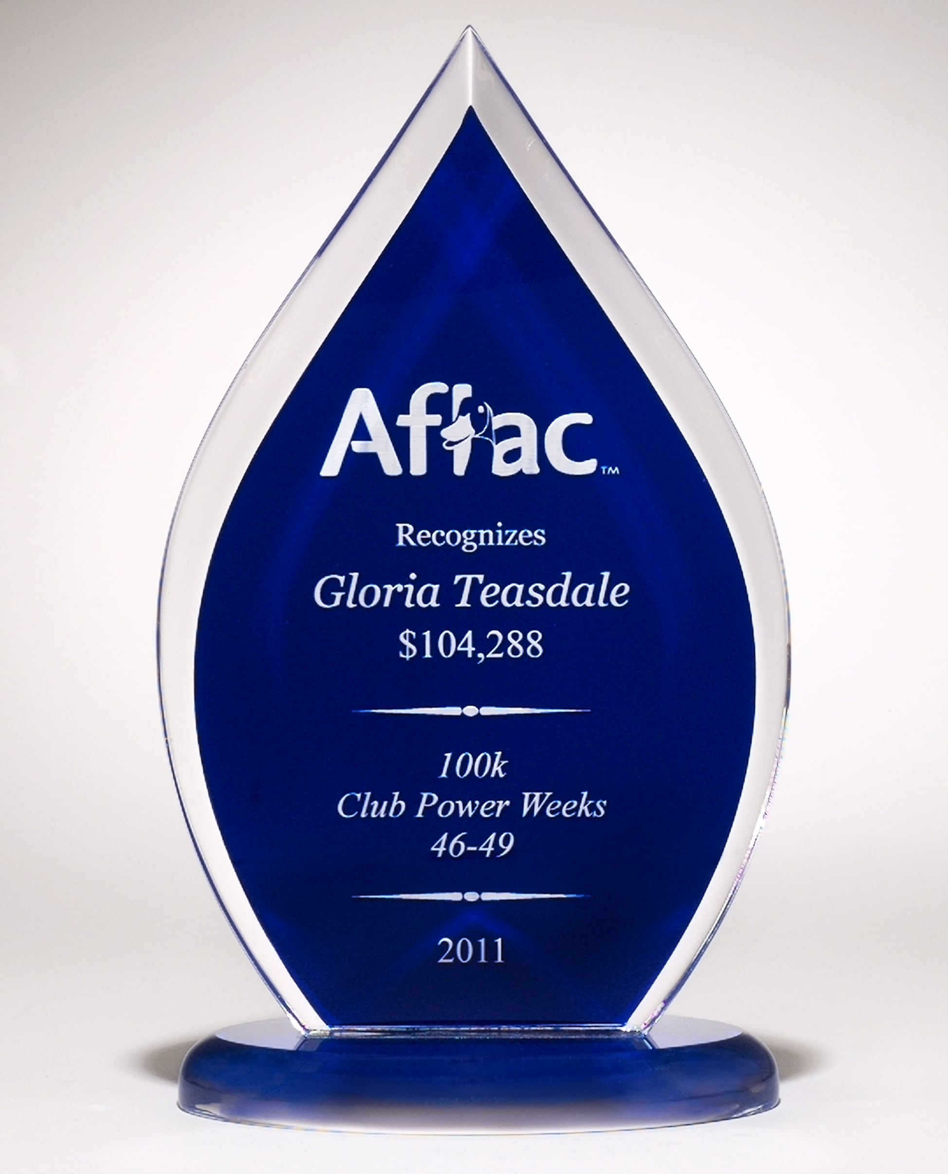 Flame Series Blue Acrylic Award