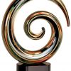 Swirl Glass Art Award with multiple colors throughout, Mounted on black glass base, AGS24 is 9.25" tall, Weighs 5.3 lbs.