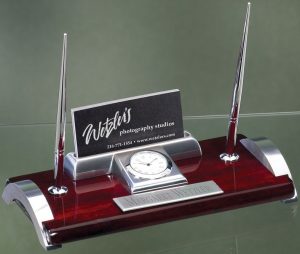 Engraved Slanted Business Card Holder Name Plate