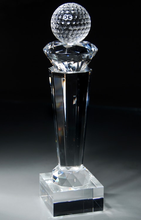 Crystal Golf Ball Trophy CRY44