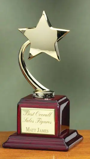 Gold Star Rosewood Trophy 2893G