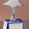 Silver Star Blue Crystal Trophy-4161