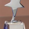 Silver Star Clear Crystal Trophy-4159