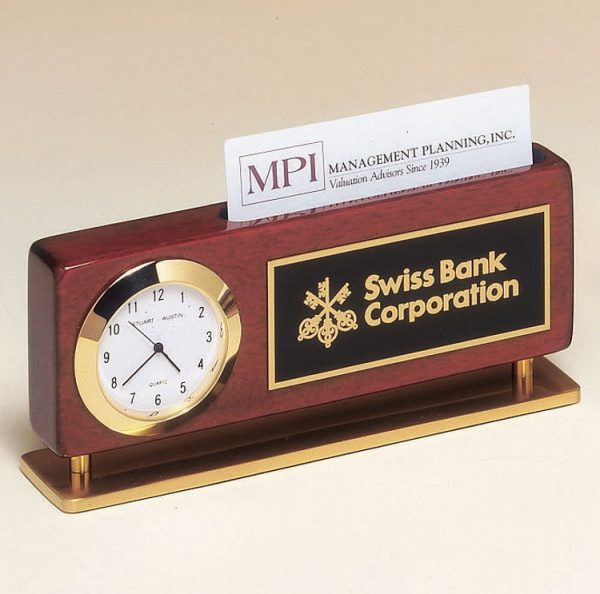 BC893 Clock And Business Card Holder