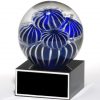 Blank 2142 Glass Art Award with black & silver engraving plate for personalization