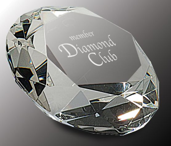 CRY108 Crystal Diamond Paperweight - Free Engraving!