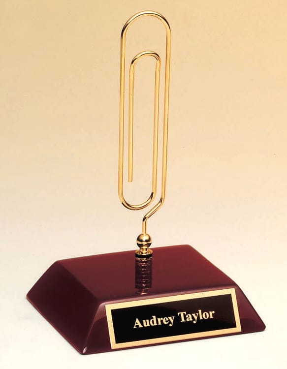 Paper Clip Message Holder Hit Trophy