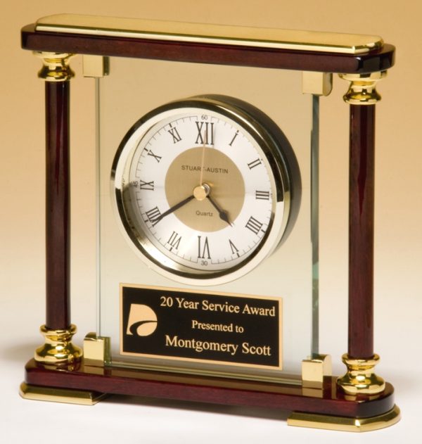 BC956 Rosewood Pillar Clock