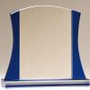 G2633 G2634 G2635 Blue Arch Glass Award, Blank with no engraving on it.