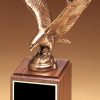 Antique bronze casted eagle statue mounted on walnut base, 1293/XL is 10.75" tall, Weighs 5 lbs