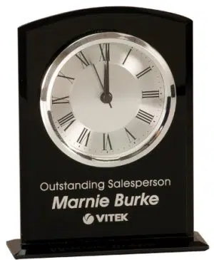 Black Glass Clock GCK201