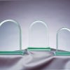 3 sizes of dome shaped glass awards, 6" size, 7" size, 8" size