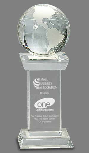 CRY159 Crystal Globe Trophy