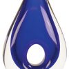 Glass raindrop with blue color & hole in the middle, Mounted on a black glass base, AGS29 Blue Hole Rain Drop