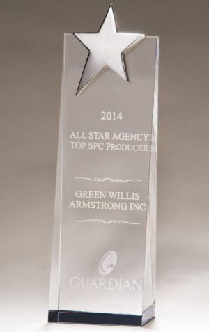 Silver Star Crystal Trophy K9079