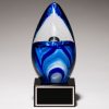 Blue Wave Glass Egg 1633, Blank with no engraving on the base.