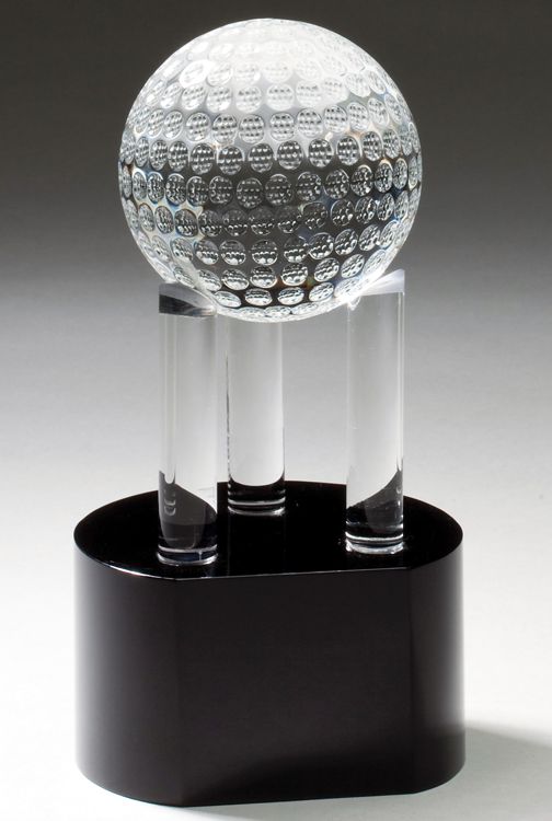 CRY337 Crystal Golf Ball Trophy