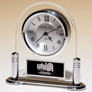 Silver Glass Clock BC999