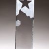 Star & Mountain Glass Trophy, Blank with no engraving