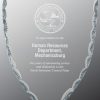 Glass shield award for engraving personalization, mounted on black glass base, fc42, 7.5" tall, weighs 2.3 lbs