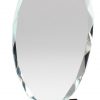 Glass award with slanted top, mounted on black glass base, GL183 is 5" x 7.5" Size, Weighs 2 lbs.