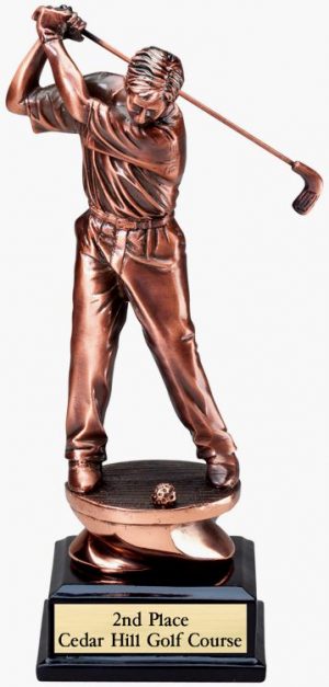 Male Golfer Figure Stature Trophy in 3 Sizes Free Engraving up to 30 Letters 